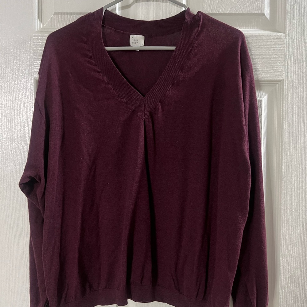 A New Day Deep Red Knit Top